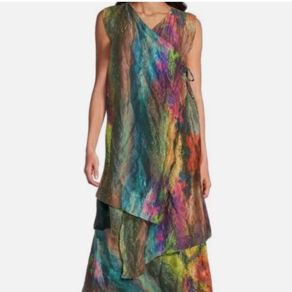 Bryn Walker Abstract Sleeveless Asymmetrical Hem Vest / Dress- S